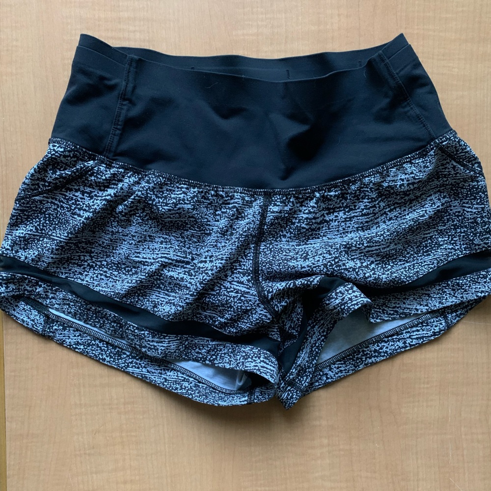 Grey and black lululemon shorts